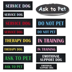 Dog Harness Patches Reflective Print DO NOT PET IN TRAINING SERVICE DOG ASK TO PET EMOTIONAL SUPPORT DOG THERAPY DOG