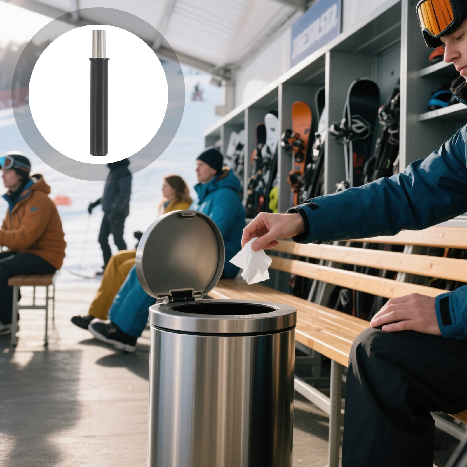 

5Pcs Trash Can Damper Replacement Soft Closing Damping System Silent Cabinet Door Buffer for Bathroom Kitchen Use