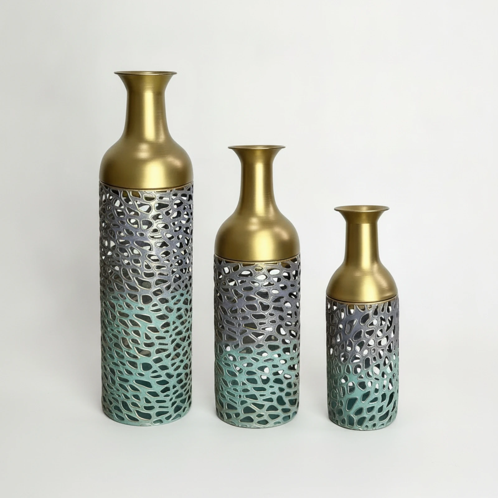 3-pieces-vase-with-openwork-cutout-pattern-metal-tone-openwork-metal-vase-round-shiny-for-living-room-entryway