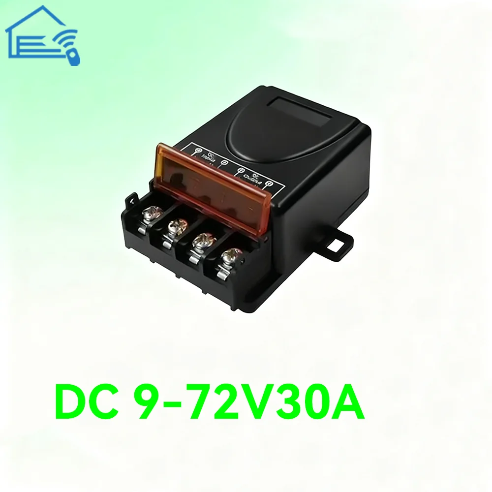 433Mhz Wireless Remote Control Switch 30A DC 12V 24V 48V 72V High Power RF Relay Receiver for Pumps Light Lamp LED