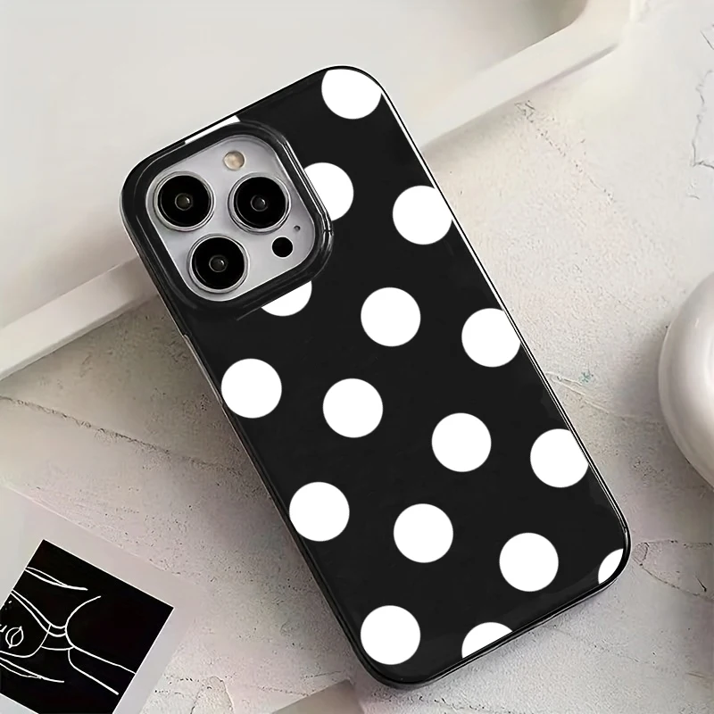 

Fashion Cute Polka Dot Soft TPU Phone Case For iPhone 17 16 15 13 14 12 11 Pro Max Air 16 Plus 16E Shockproof Back Cover Funda