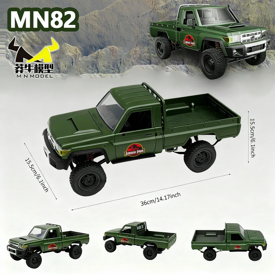 MN MODELLO RC 1:12 4WD Dinosauro Diving Car Arrampicata Fuoristrada Wading Veicolo Rock Crawler Pala Cassetta degli attrezzi Camion Giocattolo per regalo per adulti