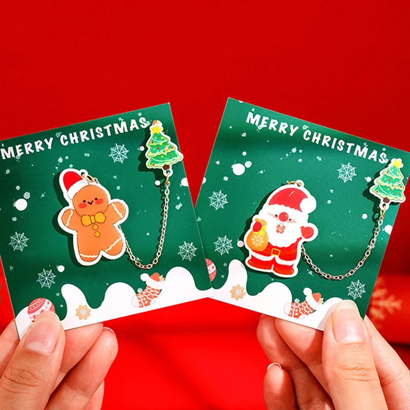 4 packs Cute Christmas Bookmarks Book Clips Children's Christmas Gifts Book Accessories Reading Supplies Aesthetic Stationery