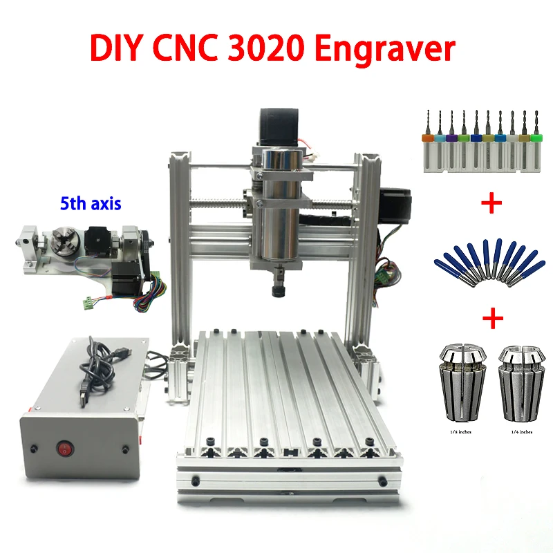 Desktop Mini DIY CNC 3020 3 4 5 axis CNC Router/Engraving Drilling and Milling Machine With Mach3 Software