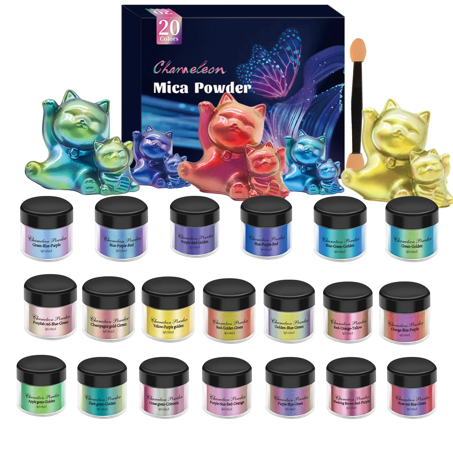 10/20pcs Mirror Chameleons Pigment Set Pearl Gloss Epoxy Resin Glitter Magic Dyed Powder Kit Resin Dye DIY Jewelry Making Tools