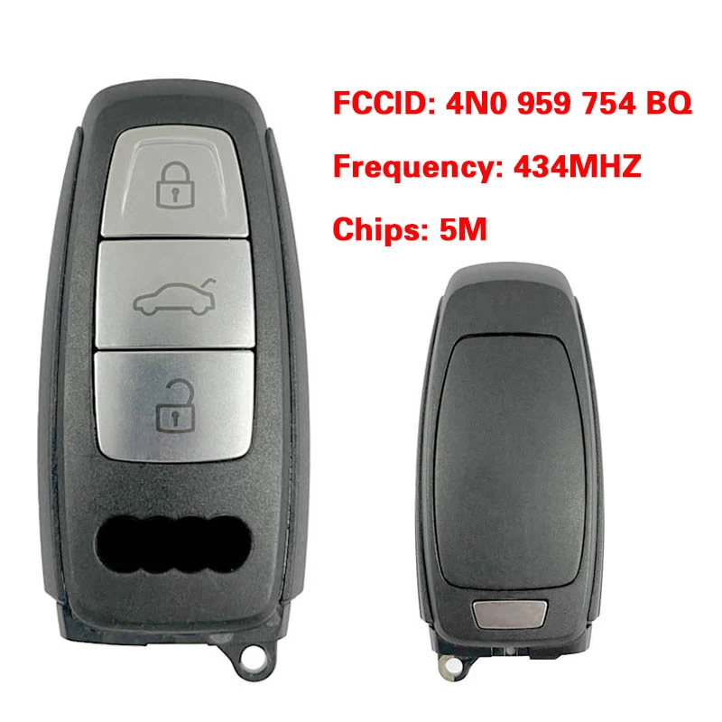 

CN008186 Original 3 Button Smart Remote Key Control Keyless Go 434MHZ 5M Chip 4N0 959 754 BQ For A-udi A8 2017-2021