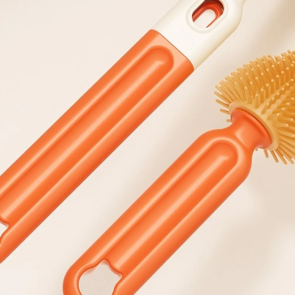 

5-in-1 Baby Bottle Brush Set Built-in Drain Rack Space Saving Bottle Cleaner Brush Portable Drying Rack Cup Brush