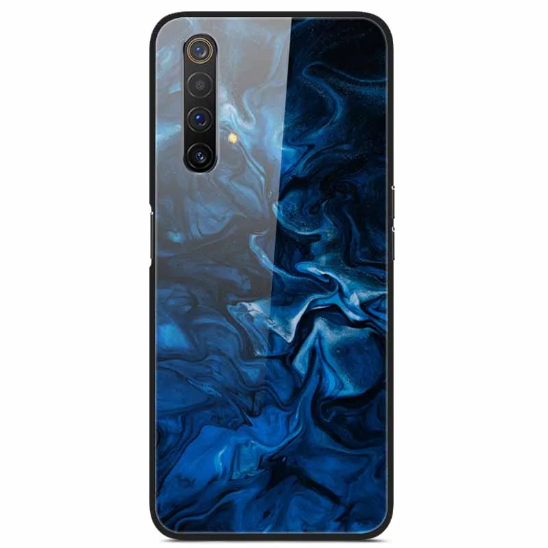 For Realme X3 Superzoom Case Tempered Glass Starry Marble Hard Back Cover for OPPO Realme X3 Superzoom Cases Protective Lion