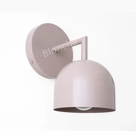 Modern Nordic Wall Lamp Colorful Light Fixture for Corridor Bedside Living Room Wall Sconces Macaroon Iron Lighting Decor E27