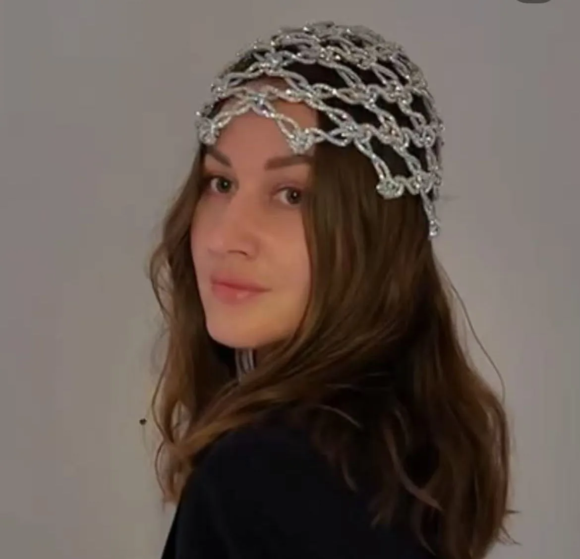 Beachapche Party Rhinestone Hair Chain Shining Crystal Hair Decorate Nets Women Wedding Luxury Hairbands Tassel Headpiece Jewelr