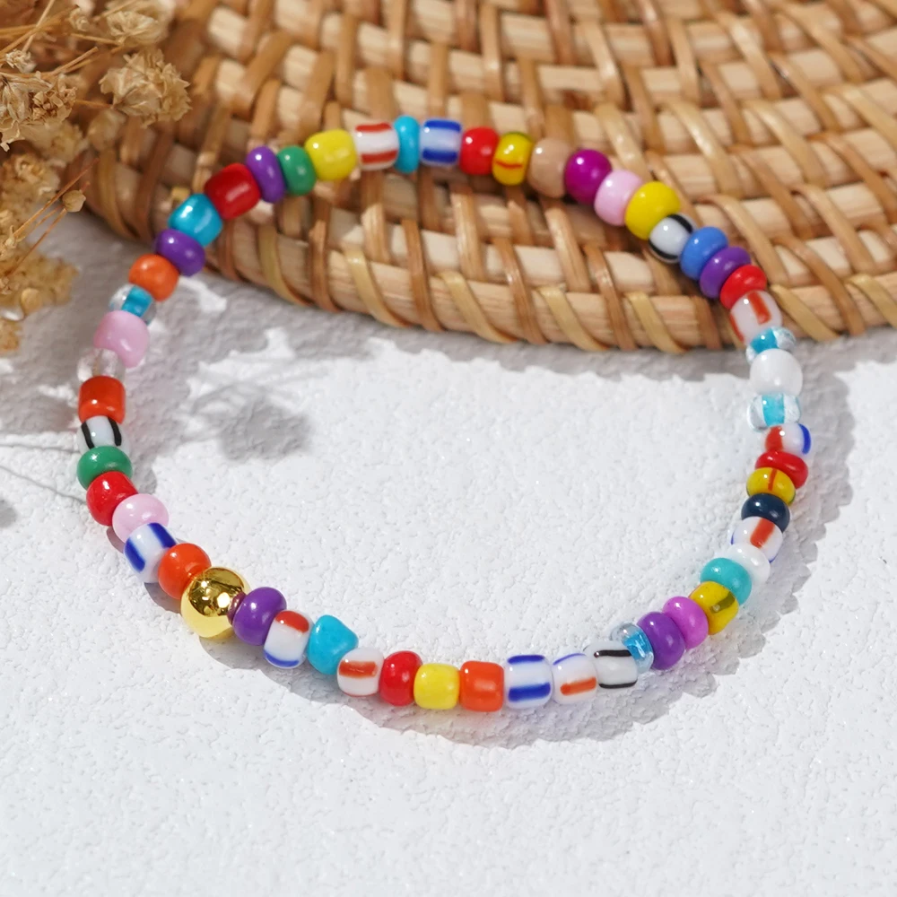 Go2boho Funny Colorful Seed Stack Stretch Jewelry 2024 Handcrafted Cute Beaded Bracelets Surfer Beach Trendy for Women Teens