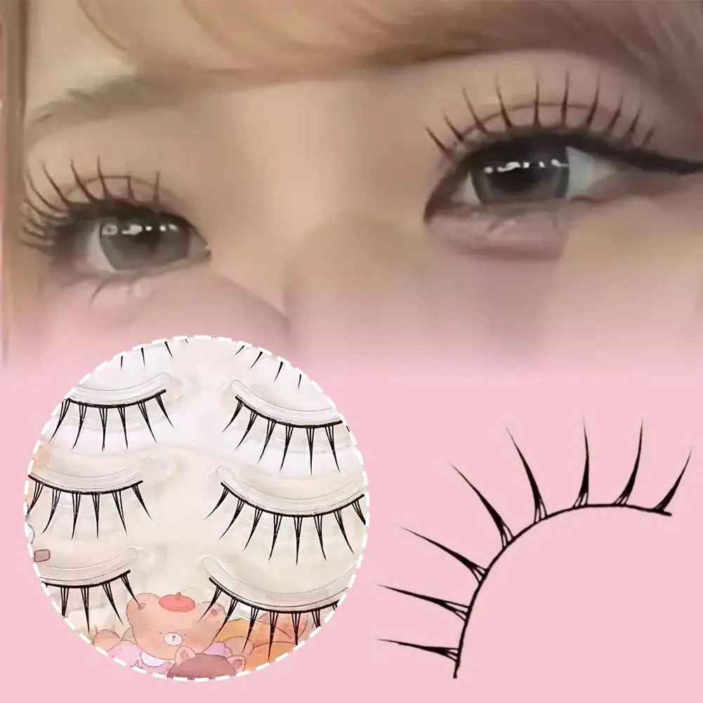 Naturalnie wyglądające sztuczne rzęsy jednoczęściowe sztuczne rzęsy w stylu manga czarne plastikowe sztuczne rzęsy do makijażu C6G0