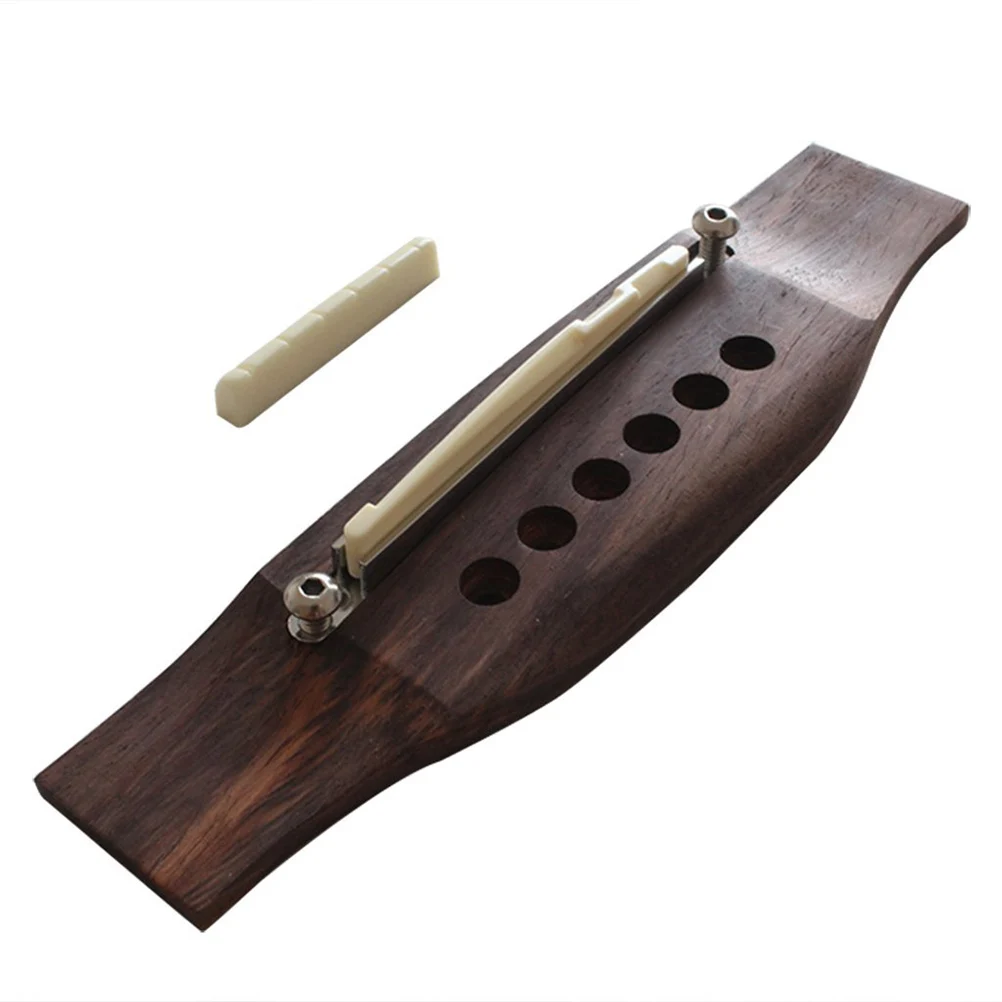 

Adjustment Bridge Plate For Acoustic Guitar Replacement Durable Lightweight Top Loading Wooden Saddle Guitar Bridge Insert Bass
