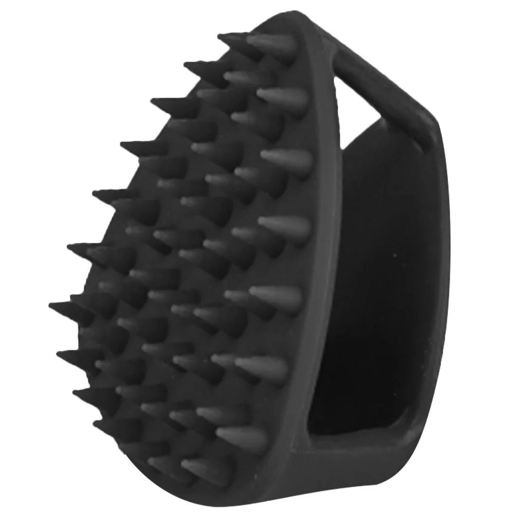 Brosse à barbe en Silicone noir, nettoyage doux, cheveux, visage, douche, cuir chevelu, pellicule, peigne exfoliant, taille voyage