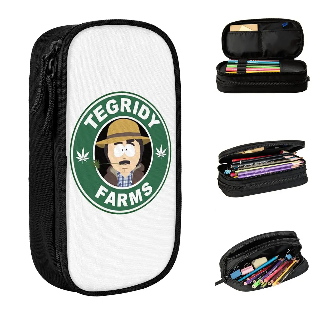 

Tegridy Farms Weed Pencil Cases Southspark Pencilcases Pen Holder for Girl Boy Bag Students School Zipper Stationery