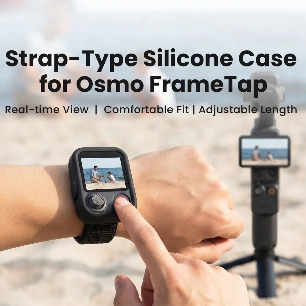 Silicone Case with Wrist Strap Mount Stable Adjustable Viewfinder Remote Control Cover for DJI Osmo Pocket 4P FrameTap