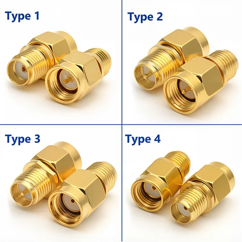 Conector SMA a SMA/RP-SMA a SMA/RPSMA macho y conector hembra, conector adaptador coaxial RF recto deslizante, 5/20 piezas