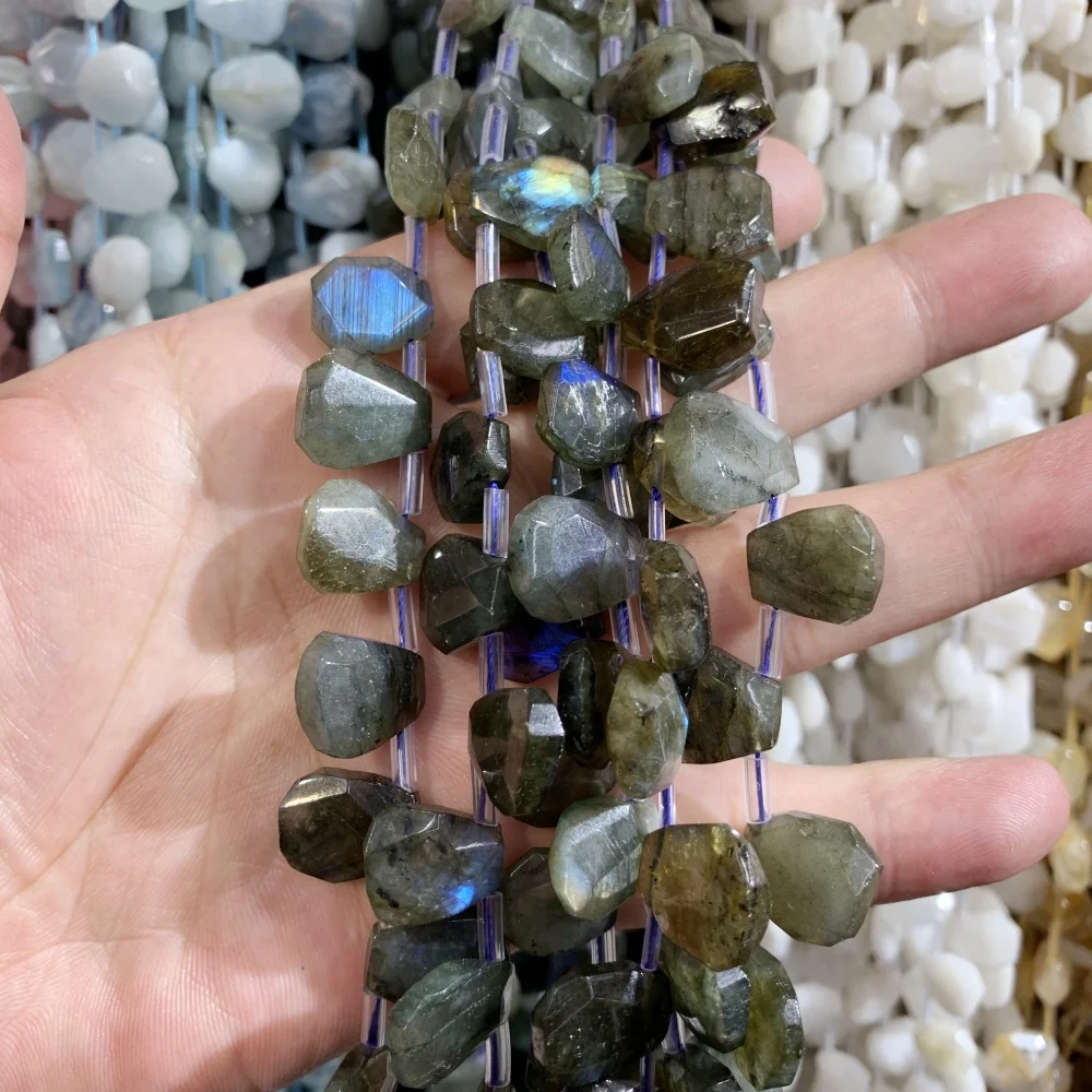 

Natural Labradorite Blue Moon Stone Pear Shape Faceted Loose Beads Diy Necklace Pendants Earrings For Jewelry Making Accessories