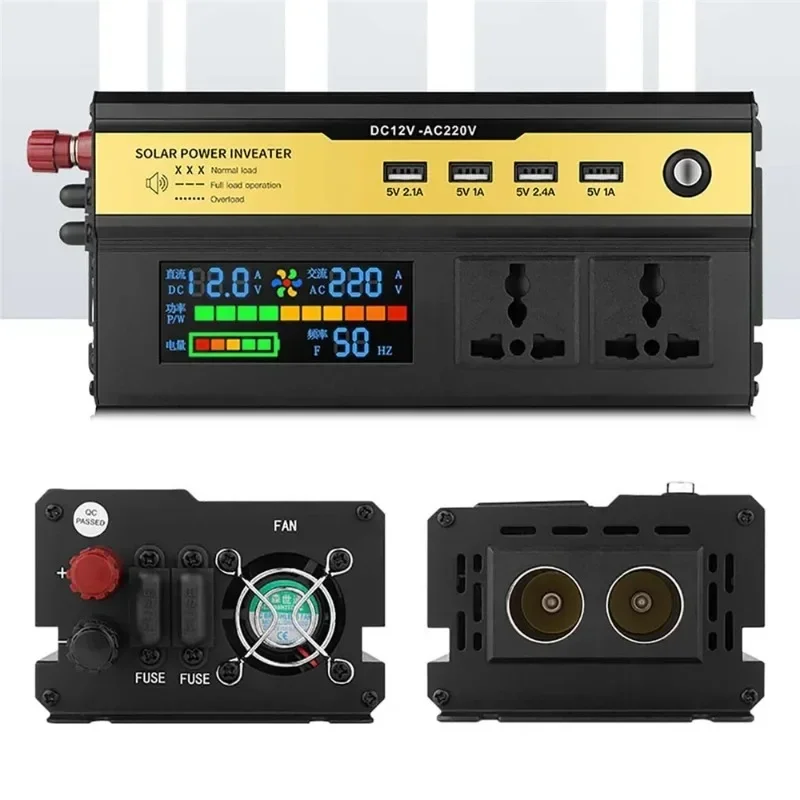 Imagem -02 - Inversor de Onda Senoidal Modificado com Display Digital Lcd Inteligente Inversores Solares Transformador Conversor 12v 220v 6000w 5000w 4000w 3000w