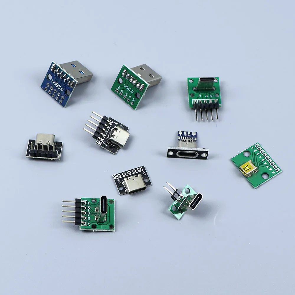 1 قطعة كابل شحن البيانات جاك اختبار المجلس مع رأس الدبوس 90 درجة مايكرو USB صغير نوع C 2Pin USB 3.0 2.0 أنثى ذكر Connecto #6