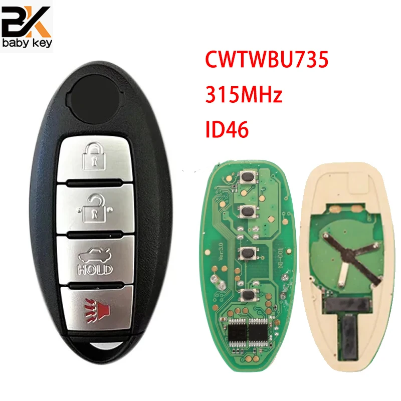 CWTWBU735 Car Remote Key for Nissan Tiida Teana Altima Maxima Armada Xtrail Pathfinder Rogue Versa juke