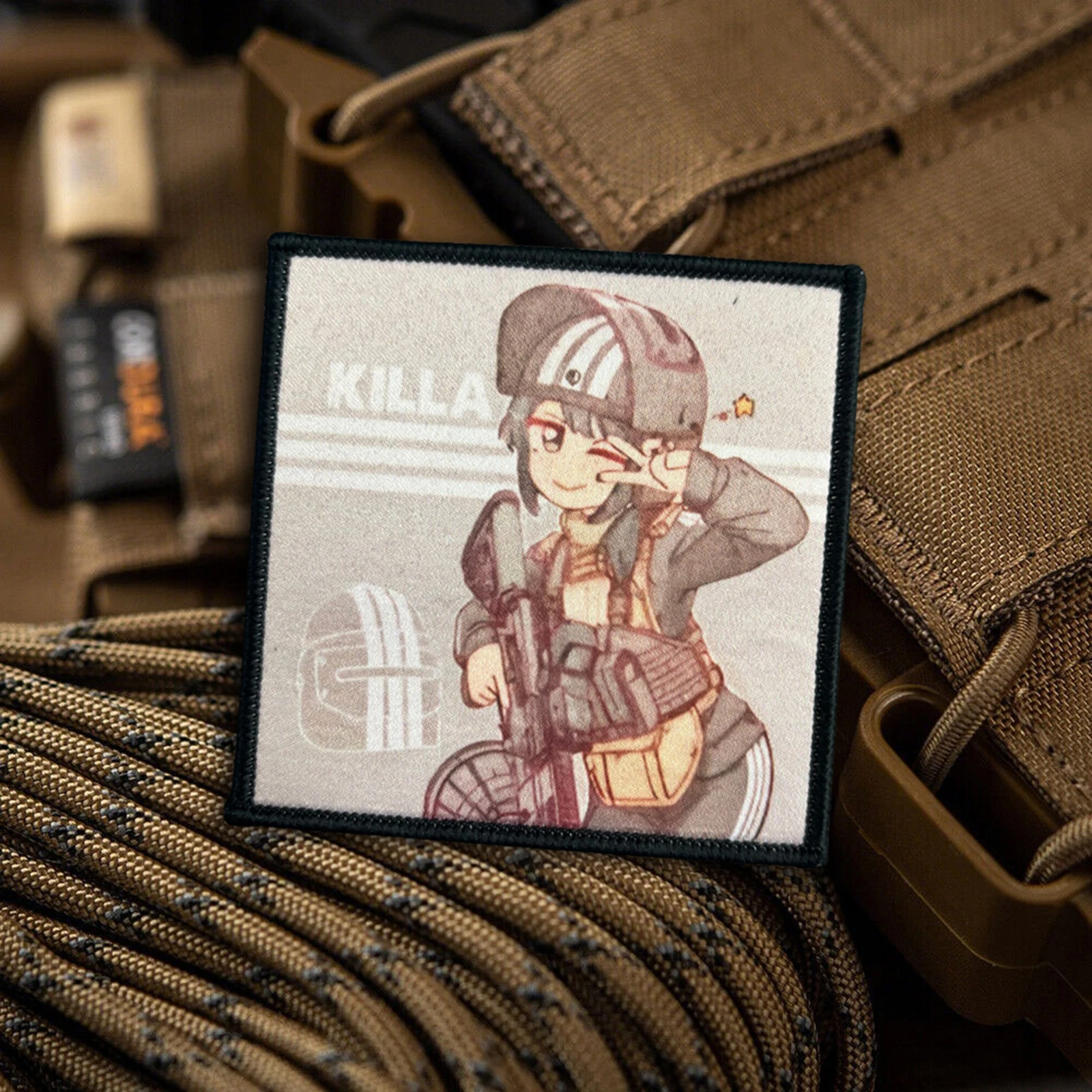 Killa Anime fille tactique Patch crochet et boucle patchs sur vêtements moral Badge militaire armée brassard sac à dos autocollants