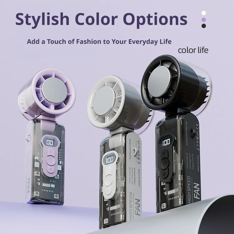 

Новый портативный вентилятор 2026 года с цифровым дисплеем и функцией охлаждения, USB-зарядка, мощный обдув, LED-подсветка, складной, с функцией охлаждения
