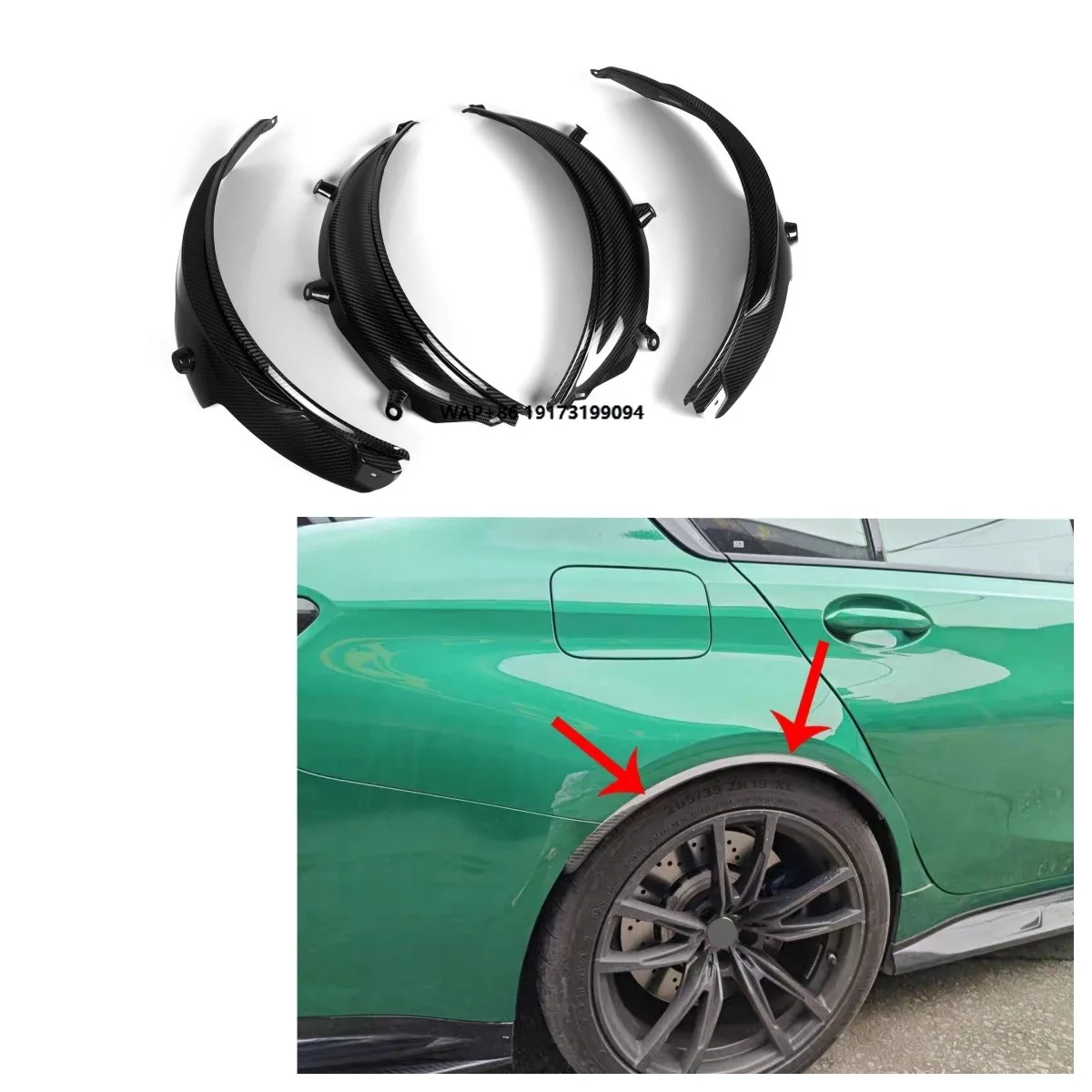 

Dry Carbon Fiber OEM Style Wheel Brow 4PCS for G80 G81 M3 Sedan 2021+ Wheel Arches Cover Replacement Wheel Eyebrow Ornaments