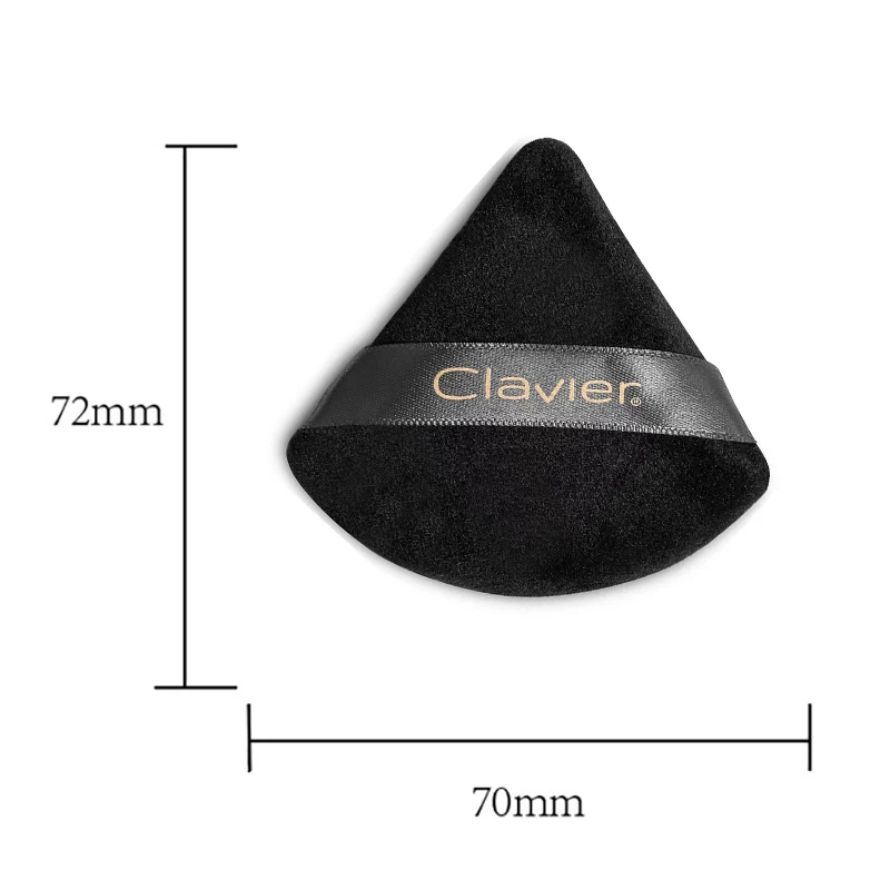 Clavier-Triângulo Fan-Shaped Pó Puff, Face Eye Contouring, Cosmetic Foundation, Lavável Maquiagem Puff, Wet and Dry Use, Beauty Tool