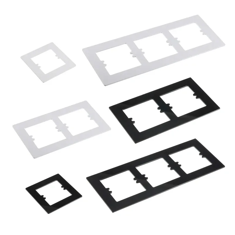 

1-5Pc Switch Surround Plate Wall Panel Decoration Single/Dual/Three Gang Switch Socket Acrylic Plate White Black Frame DIY Parts