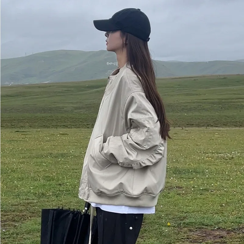 Veste de sport de plein air pour femmes, coupe-vent, respirante, tendance et élégante au printemps et en automne, confortable, épaisse, style baseball