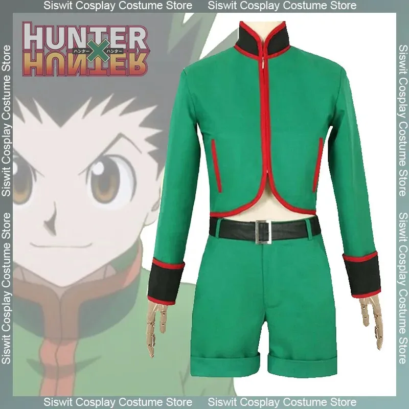 Anime caçador x caçador gon freecss cosplay traje uniforme verde acessórios de roupas conjunto halloween carnaval festa vestir-se menino