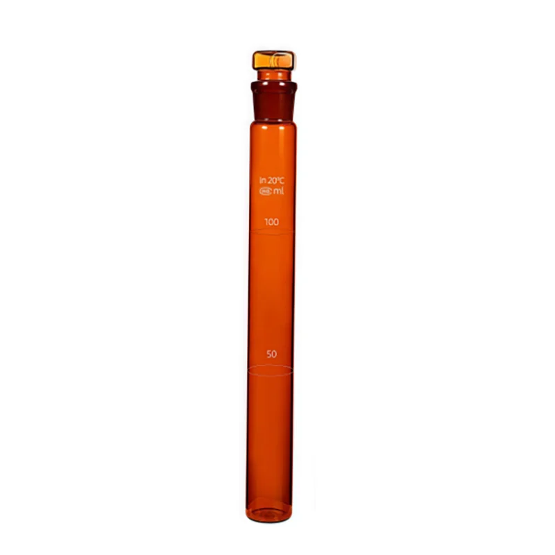 Brown plugged colorimetric tube, high borosilicate glass test tube sealed and leak-proof chemical color development