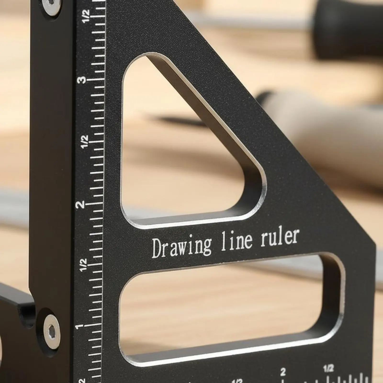 

Треугольная линейка из алюминиевого сплава, прочный угломер из алюминиевого сплава, инструмент для разметки под углом 90 градусов, высокая точность для любителей DIY