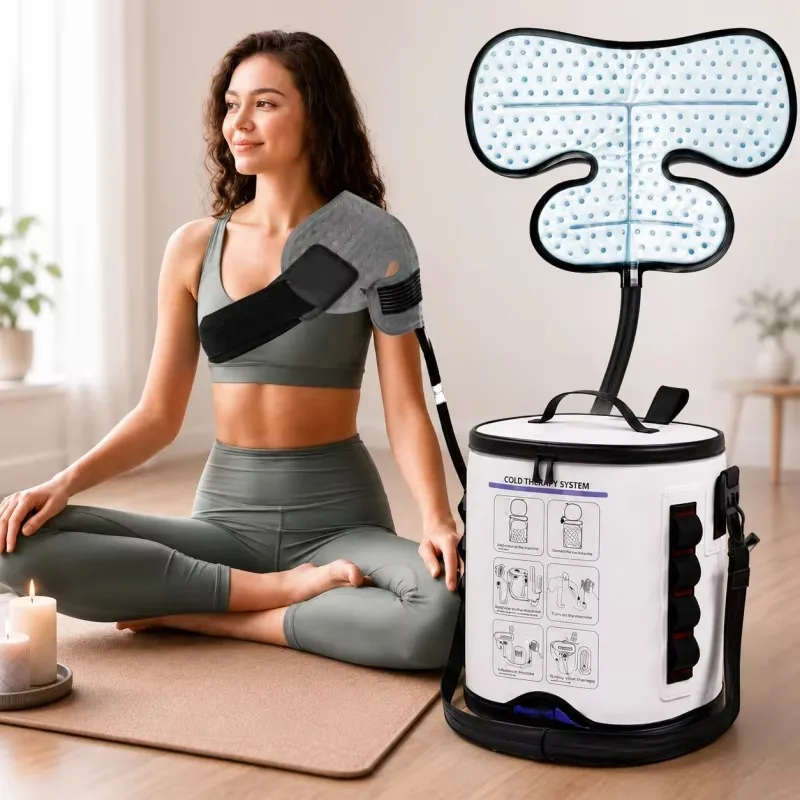 Shoulder Cold Therapy System Timer Adjustable Flow Ice Bag Compression Pad for Shoulder Discomfort Relief Rehabilitation Device