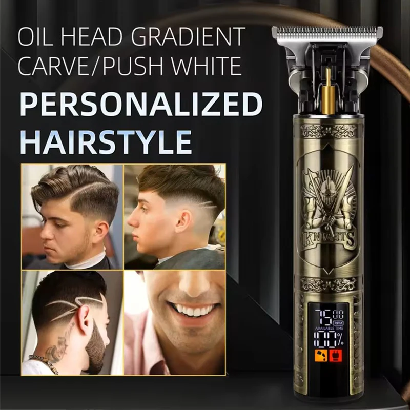 

T9 Машинка для стрижки волос Ремонт бритья бороды Триммер для волос на теле Машинки для стрижки волос Электрическая машина Мужская машинка для стрижки 0 мм Парикмахерская бритва