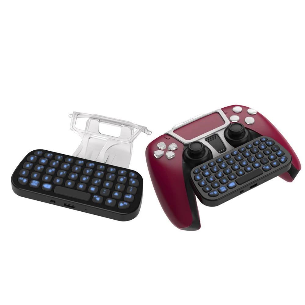 

Keyboard Handle Wireless Bluetooth-compatible 5.0 Keyboard Set For PS5 Wireless Controller Chat Pad Installation Mini Keyboard