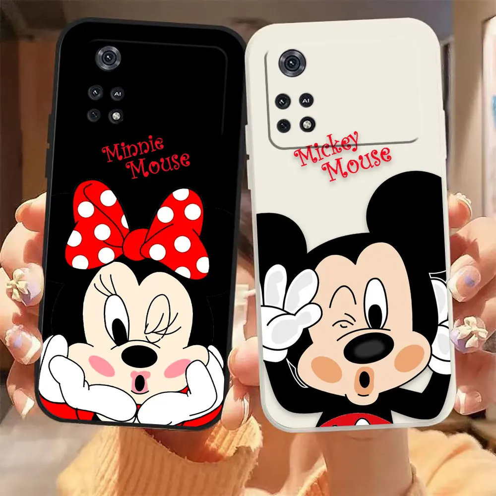 M-Minnie M-Mickey Mouse Phone Case For Xiaomi POCO F3 F4 F5 M2 M3 M4 M5 X2 X3 X4 X5 GT Pro 4G 5G Silicone Case Funda Shell Capa