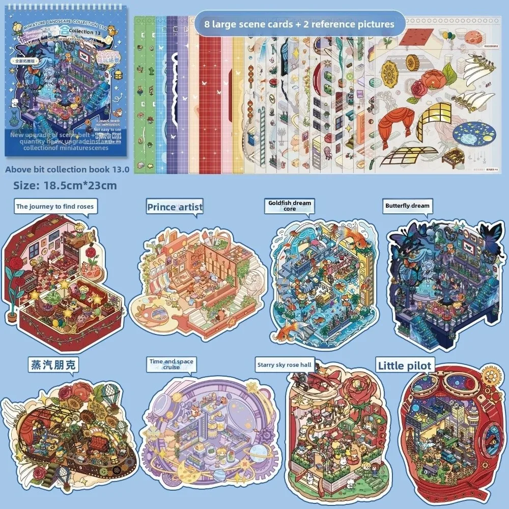 

Мини-наклейки сцены для домашних животных, 15 листов, 8 сцен, сделай сам, поделки, ландшафтный дизайн, наклейки в стиле панк, визуальная наклейка для укладки, детская деятельность