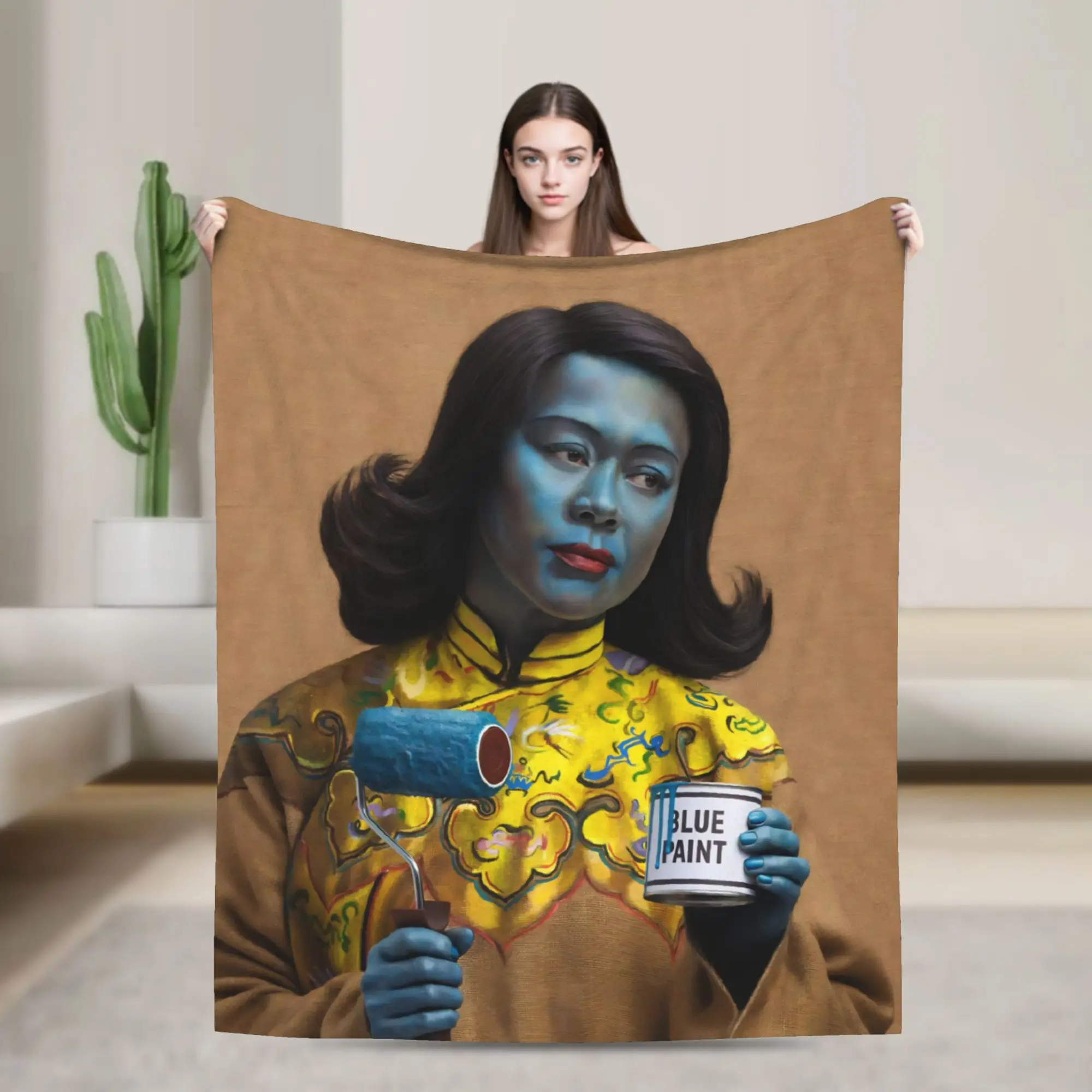 Miss Wong Vladimir Tretchikoff  Accessories Blankets Soft Coral Fleece Plush  Throw Blanket Comfortable Plush Thin Quilt