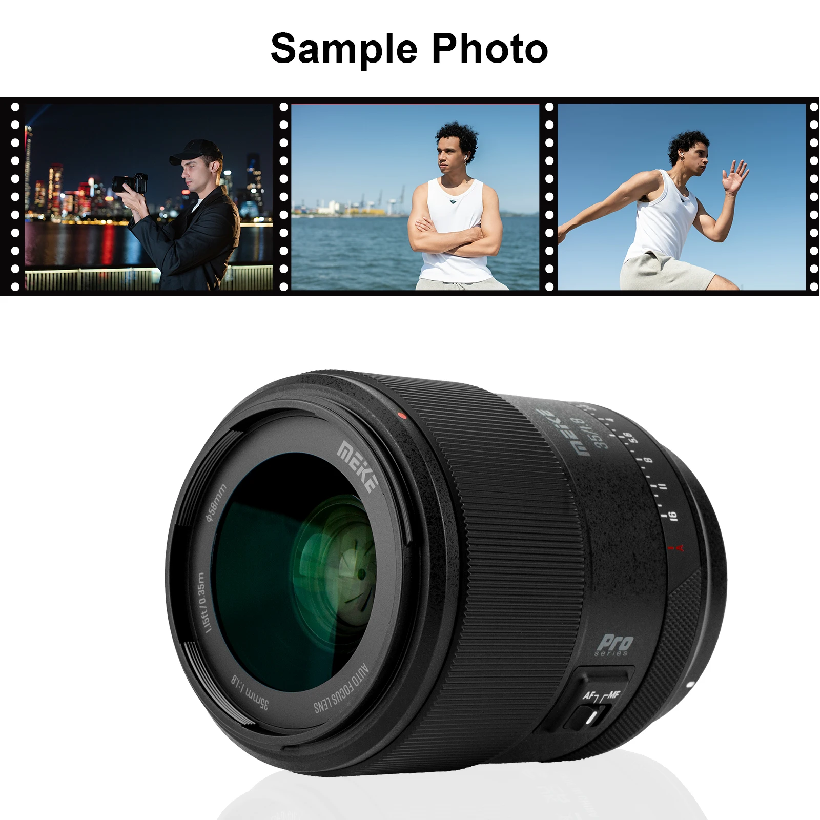 Meike 35mm F1.8 Wide Angle AF  STM Full Frame High Resolution 8K Portrait Prime Lens Compatible with Sony E /Z/L-mount cameras