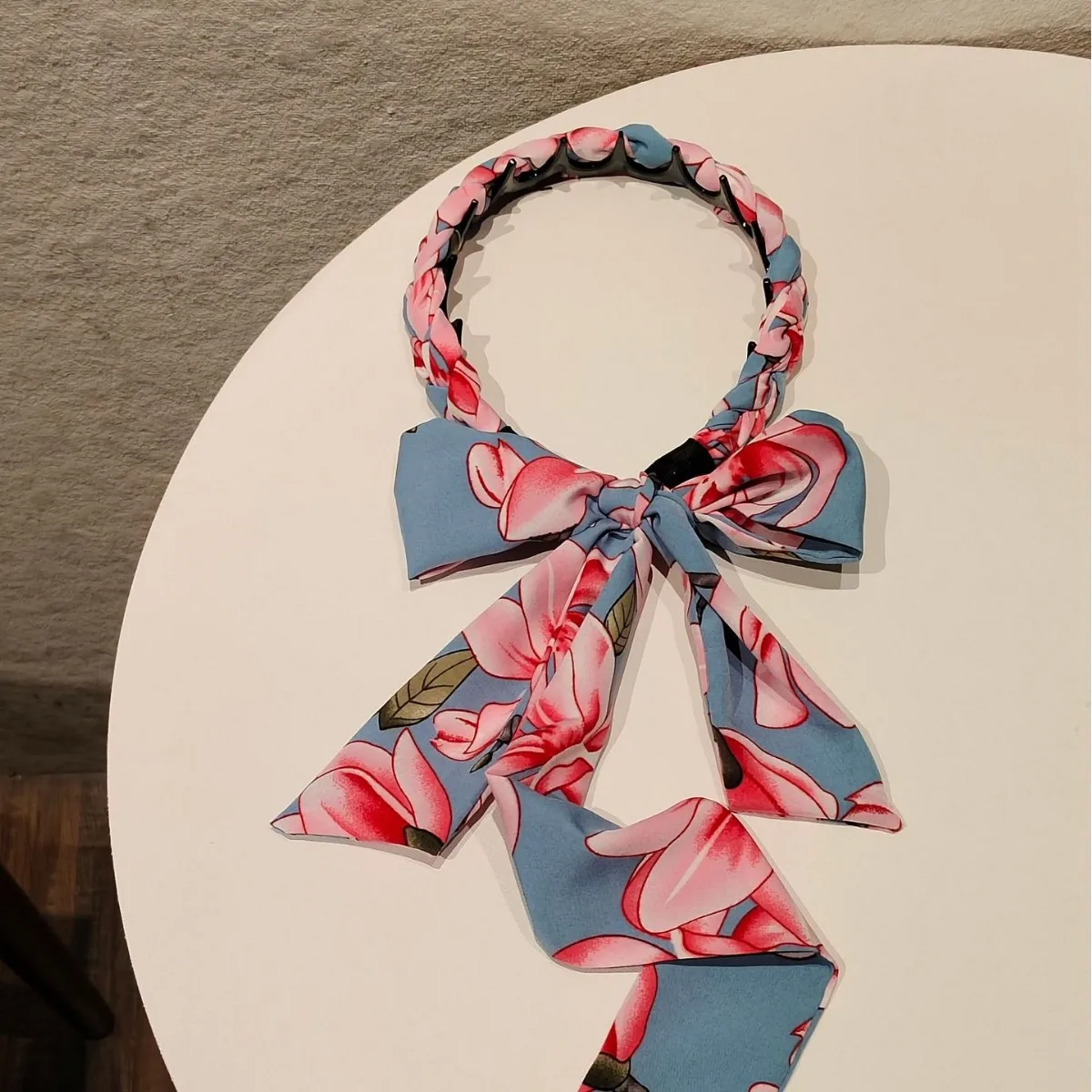Spring and summer new holiday style printed streamer headband high sense cranial top headband toothed headband fringed headgear