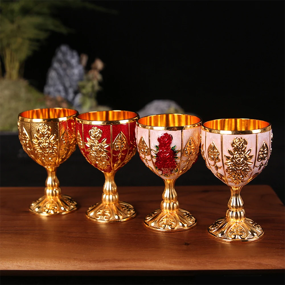 30ML Metal Wine Glasses Retro Dinnerware Goblet Vintage European Style Spirit Vodka Champagne Glasses For Home Decor Bar