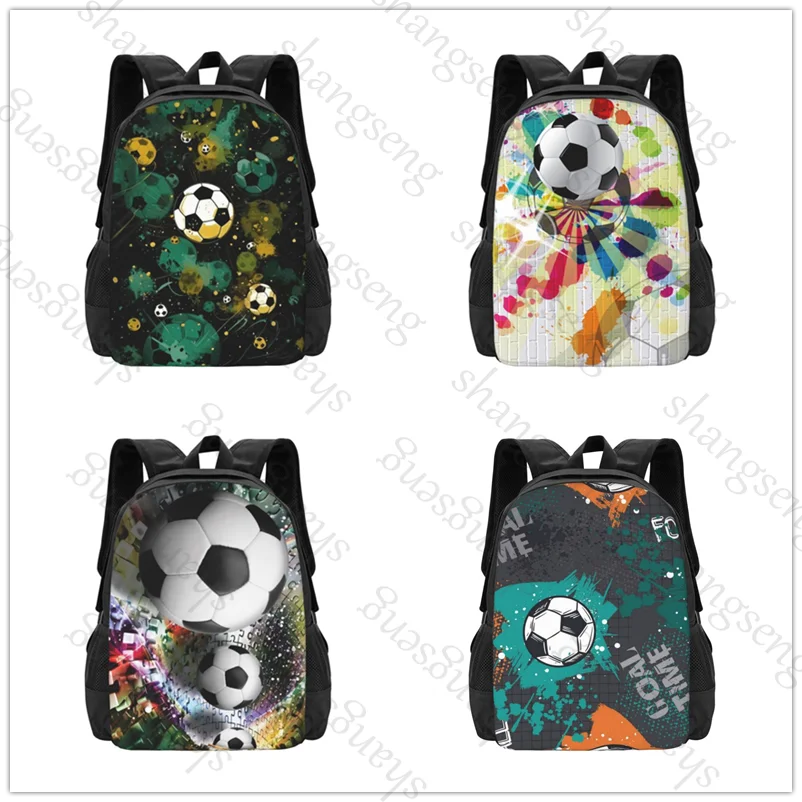 

Футбольный рюкзак, школьный рюкзак большой емкости с принтом для мальчиков и девочек-подростков, рюкзак для отдыха и путешествий, пригородный рюкзак