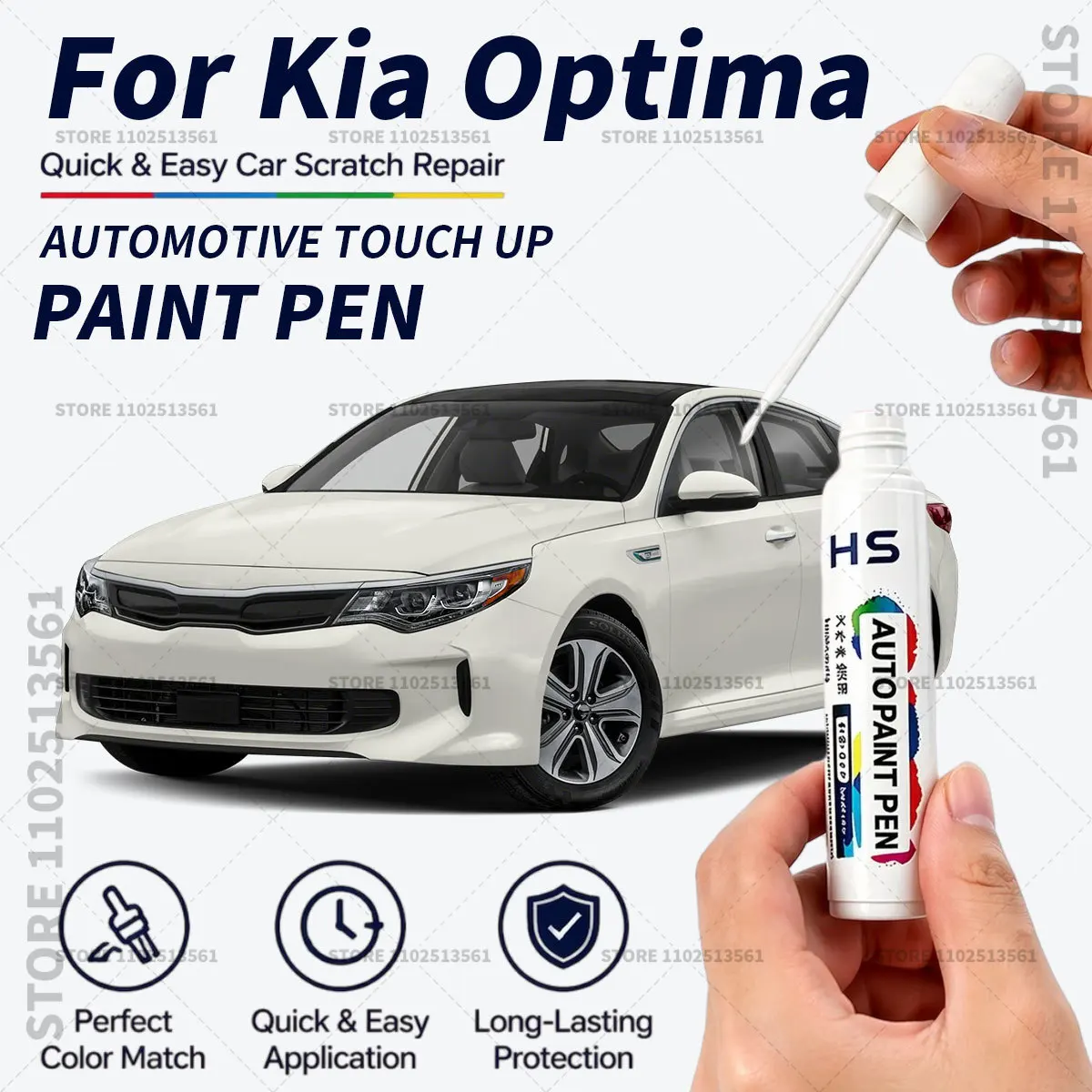 

Car Touch Up Paint Pen Deep Scratch Repair Auto Paint Brush For Kia Optima sangria gravity grey horizon blue Ebony black white