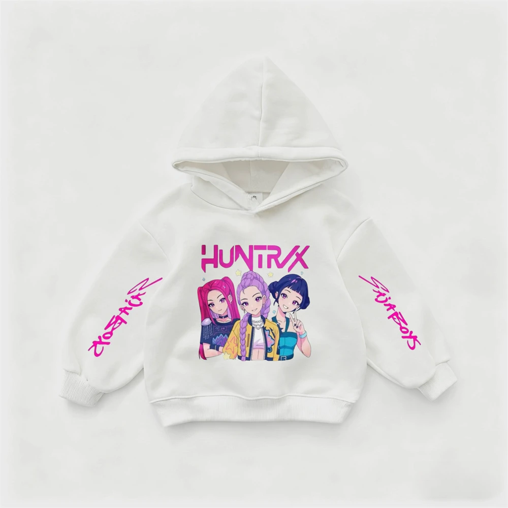 ملابس رياضية فضفاضة غير رسمية بلوفرات عصرية بقلنسوة ملابس Kpop شيطان الصيادين بلوزات مطبوعة للأطفال من سن 2 3 4 5 6 7 سنوات #6