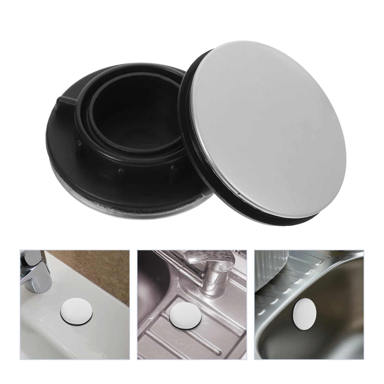 

2 шт., крышка отверстия для раковины из нержавеющей стали 31-40 мм, короткая гайка для кухонного крана, водонепроницаемый прочный полипропиленовый аксессуар, аксессуары для раковины