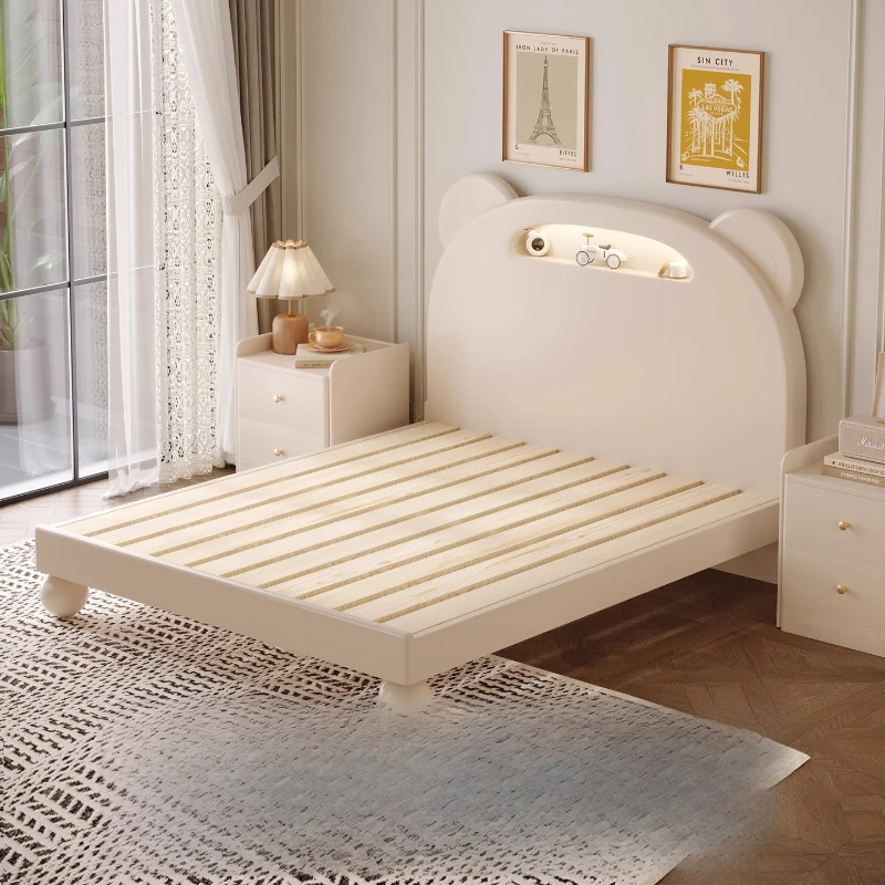 &Children Girls Massage Bed Human Dog Frame Princess Wooden Massage Simple Human Dog Letto Matrimoniale Trendy Furniture