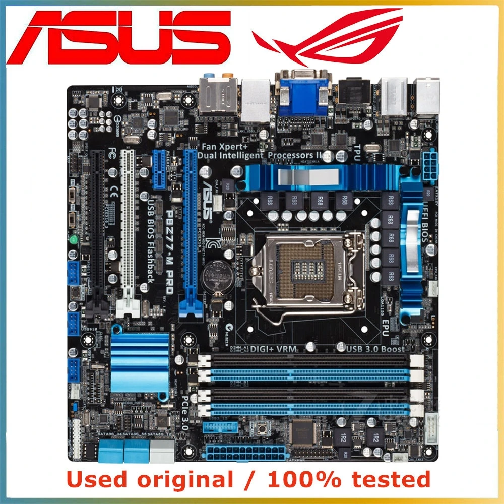 

For ASUS P8Z77-M PRO M-ATX Z77M Computer Motherboard LGA 1155 DDR3 For Intel Z77 P8Z77 Desktop Mainboard SATA III PCI-E 3.0 X16