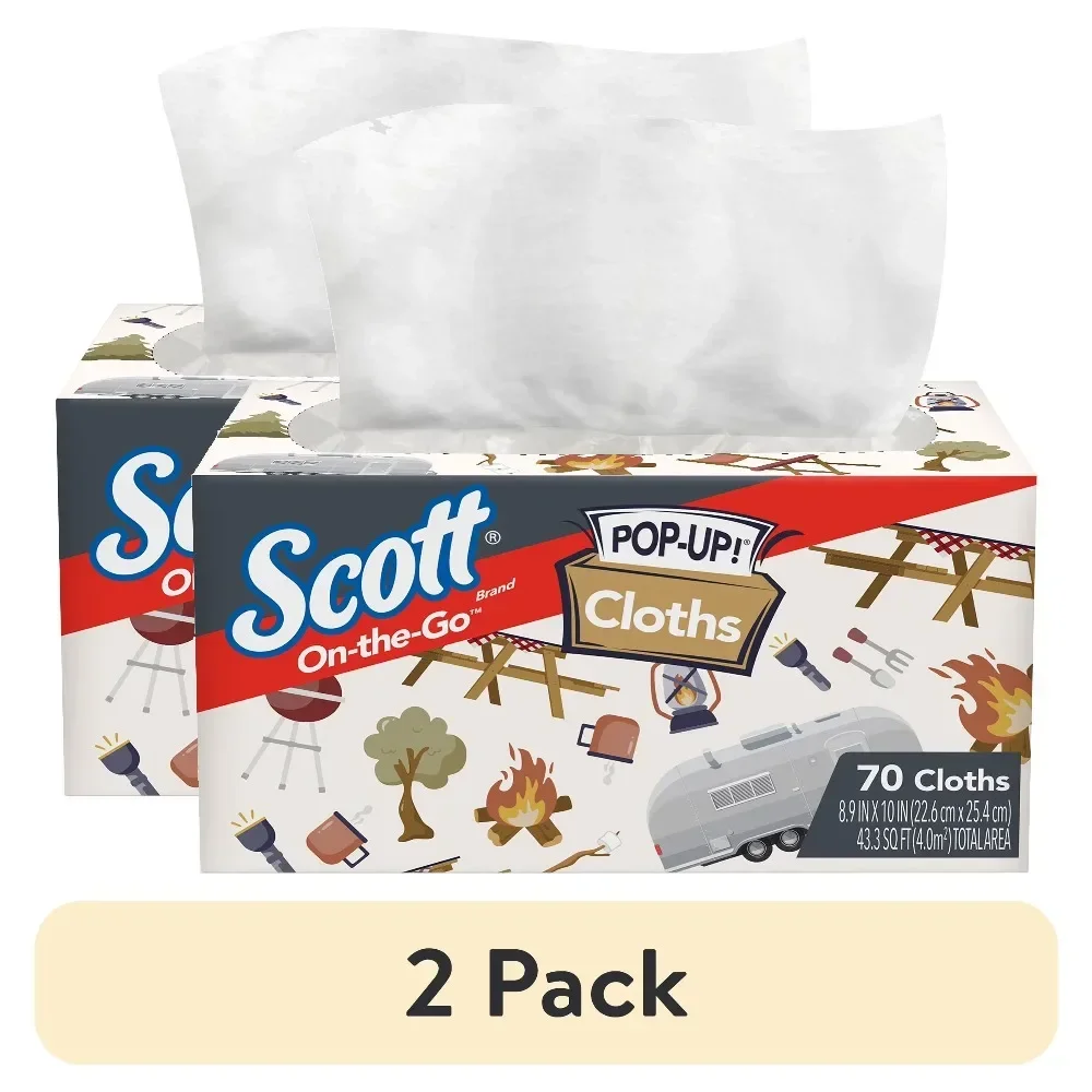 2 Pack On-The-Go Cloths Travel Disposable Face Towel Portable Cleaning Wipe for Face Body Hands Makeup Remover Quick Dry Tissue